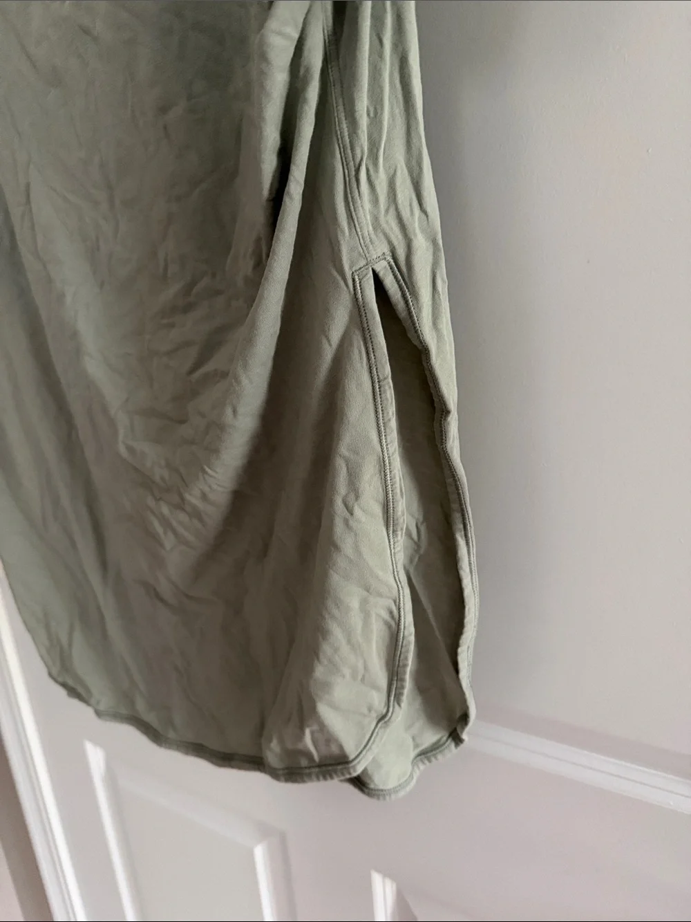 Lululemon Sage‑Green Wide‑Neck Short